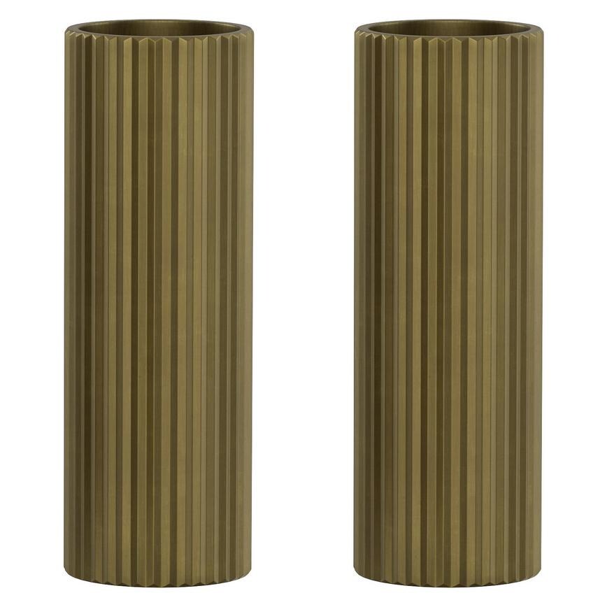 Pronteau Kynance Brushed Aged Brass Ribbed Kitchen Tap Handles 
