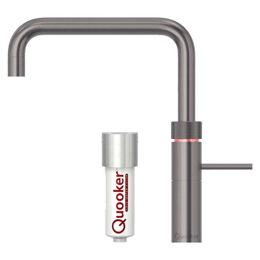 Quooker Gun Metal Fusion Square 4 in1 Tap