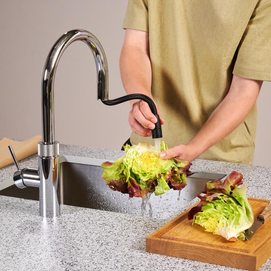 Quooker Flex Chrome Tap Pull Out Hose Extended
