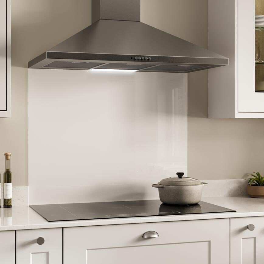 White Toughened Glass 900mm x 705mm Splashback