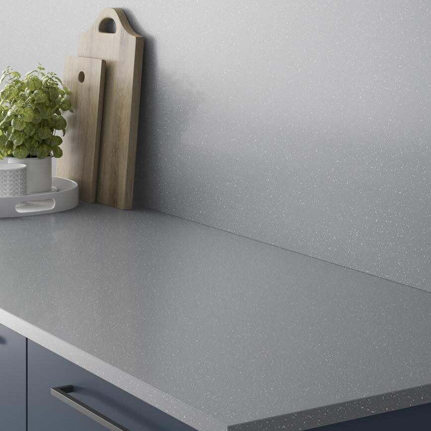 Howdens Matt Grey Sparkle Laminate Backboard 3m x 600mm (WTP0197) And 1m x 750mm (WTP0198) 