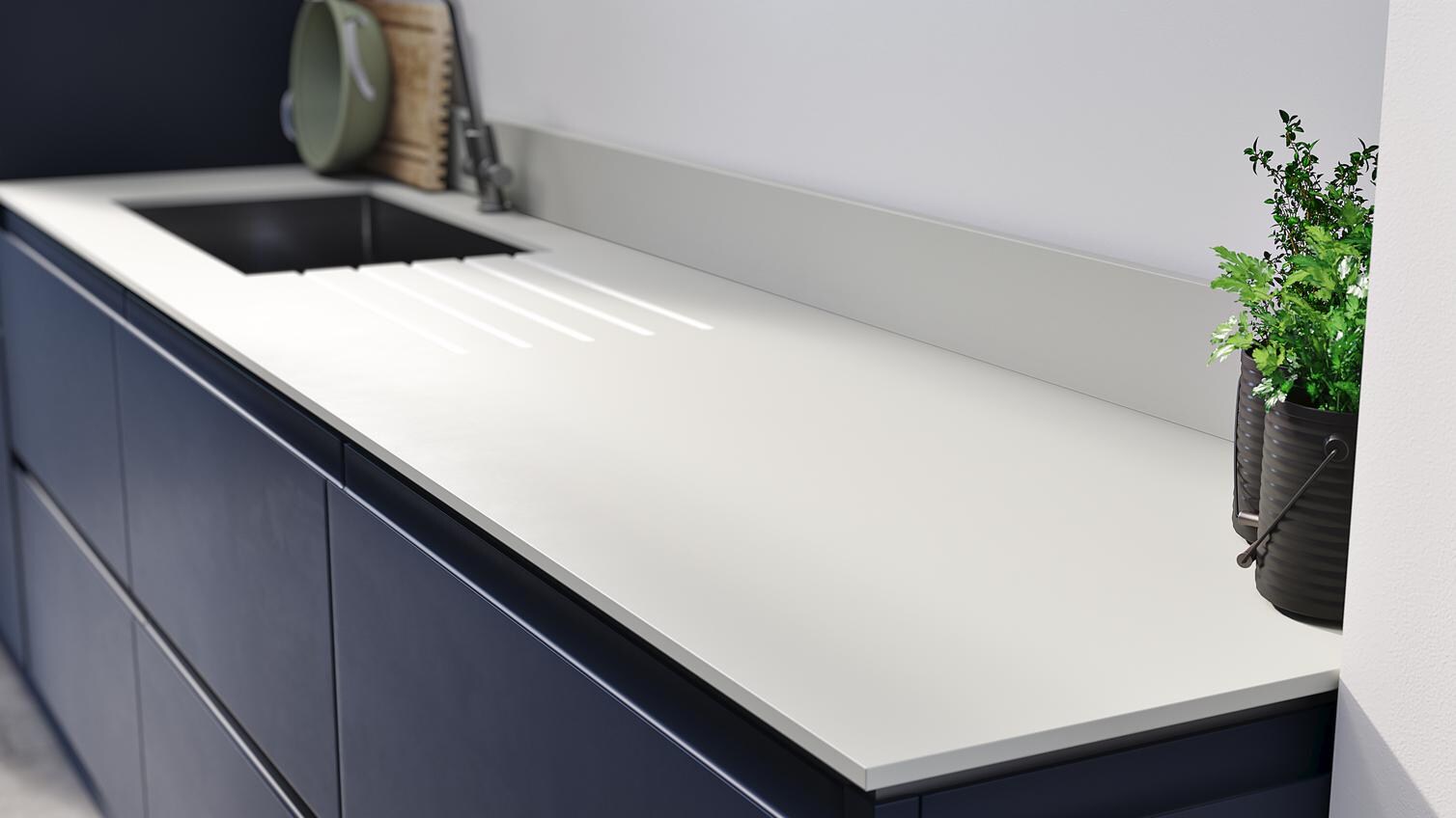 Super Matt White Core - Compact Laminate - Upstand