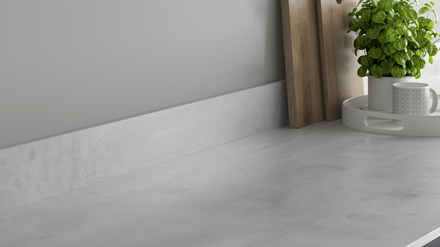 Urban Grey Concrete Effect Compact Laminate Worktop and Upstand