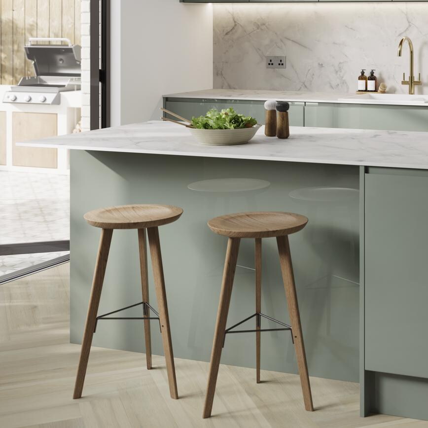Glacier Marble Compact Laminate 2.4m Breakfast Bar