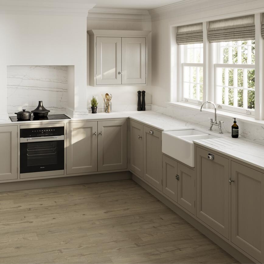 Bespoke Dekton 20mm Neural Worktop L Shaped Kitchen