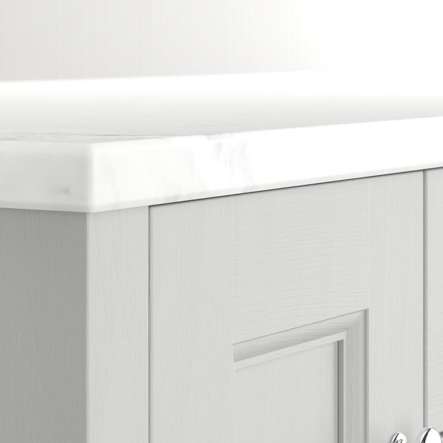 30mm White Carrara Double Bevel