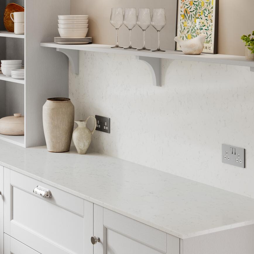 White Marble Quartz Side Run