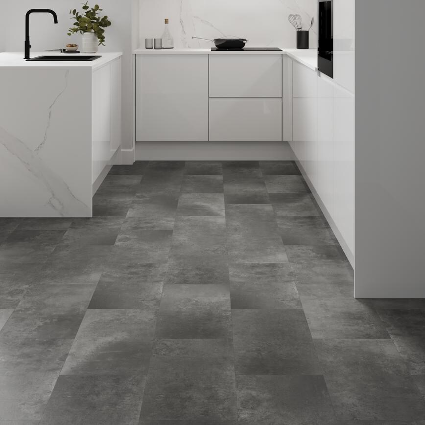 Rigid Vinyl Tile Graphite Kitchen  