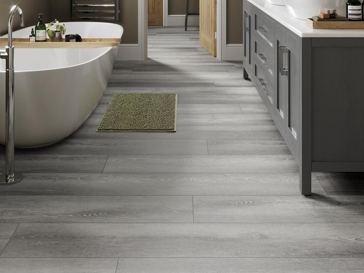 XL Rigid Vinyl Harbour Grey Bathroom  