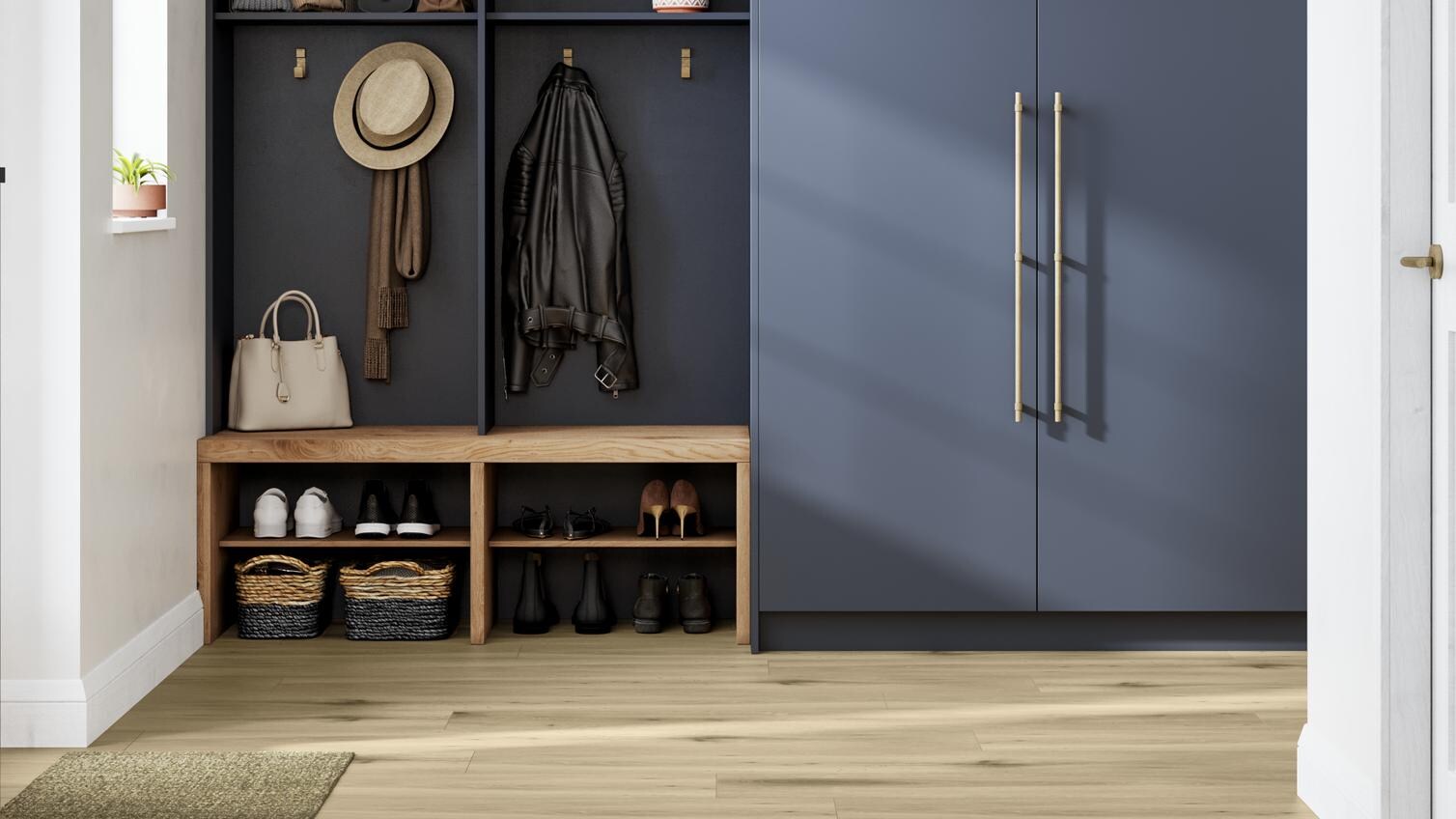 XL Rigid Vinyl Golden Oak Hallway  