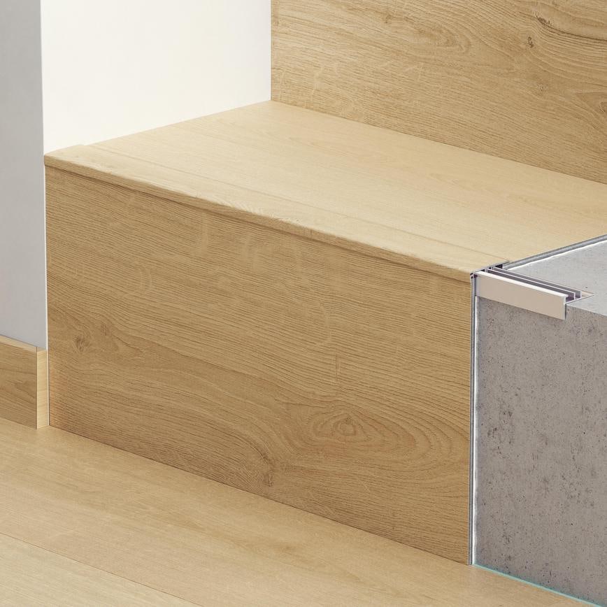 Quick-Step Incizo 2.15m x 71mm White Aluminium Rigid Vinyl Stair Subprofile
