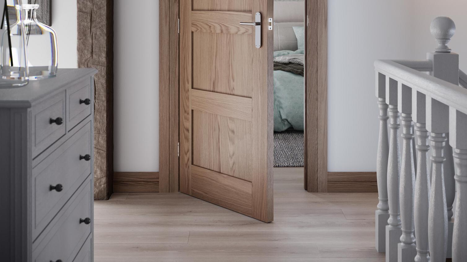 Pre-finished 4 Panel Shaker Oak
