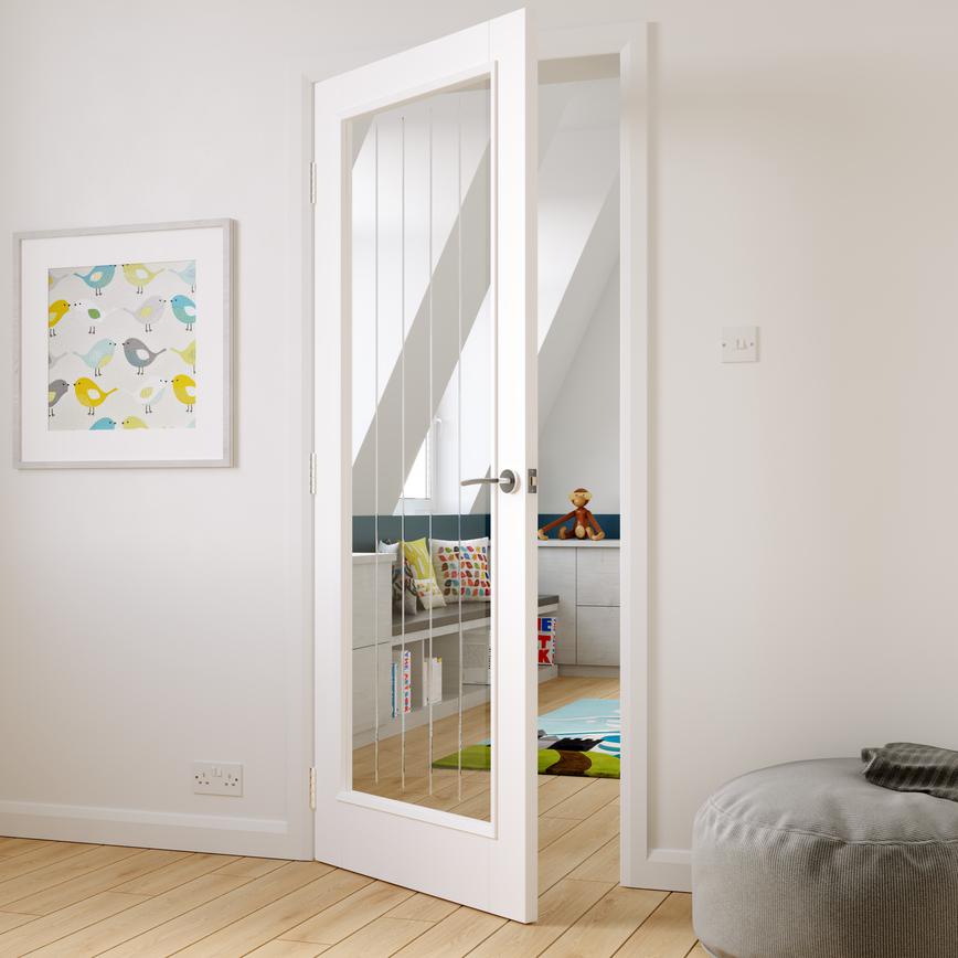 Pre-finished Dordogne Smooth Glazed FD30 826mm Open