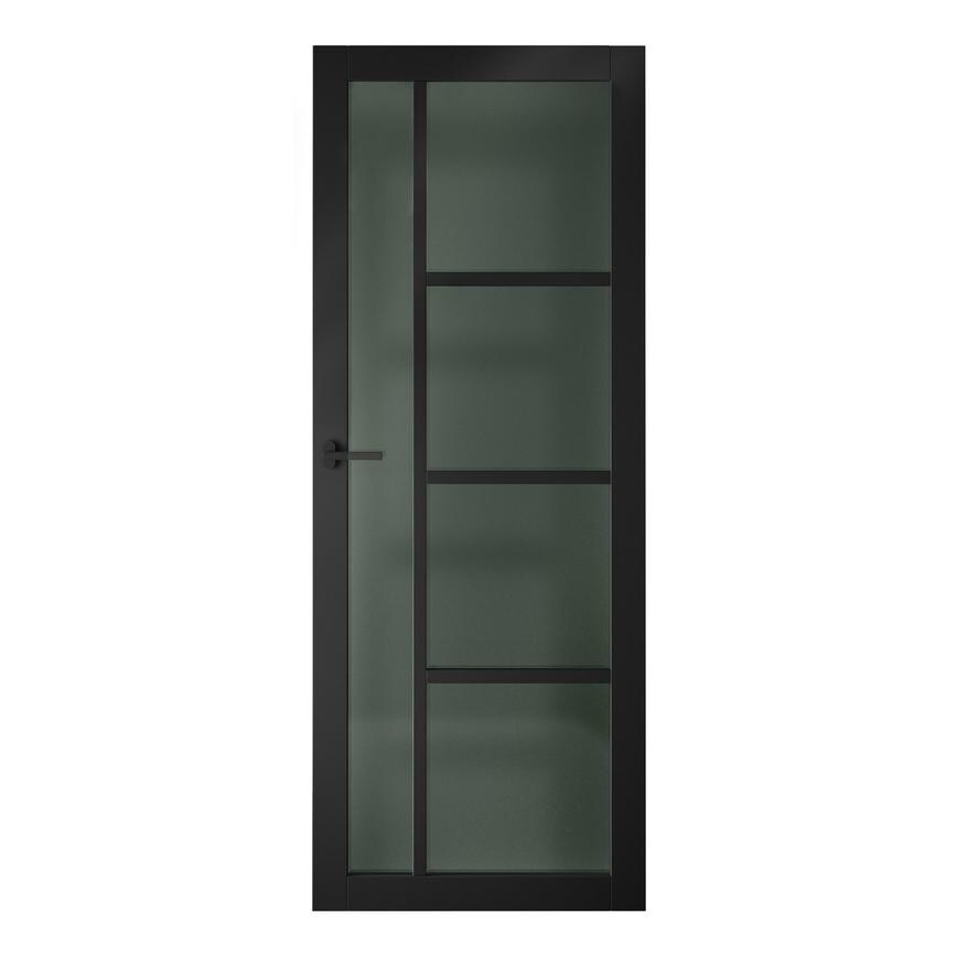 2'6" Harlem Pre-Fnished Black Panel Glazed Door