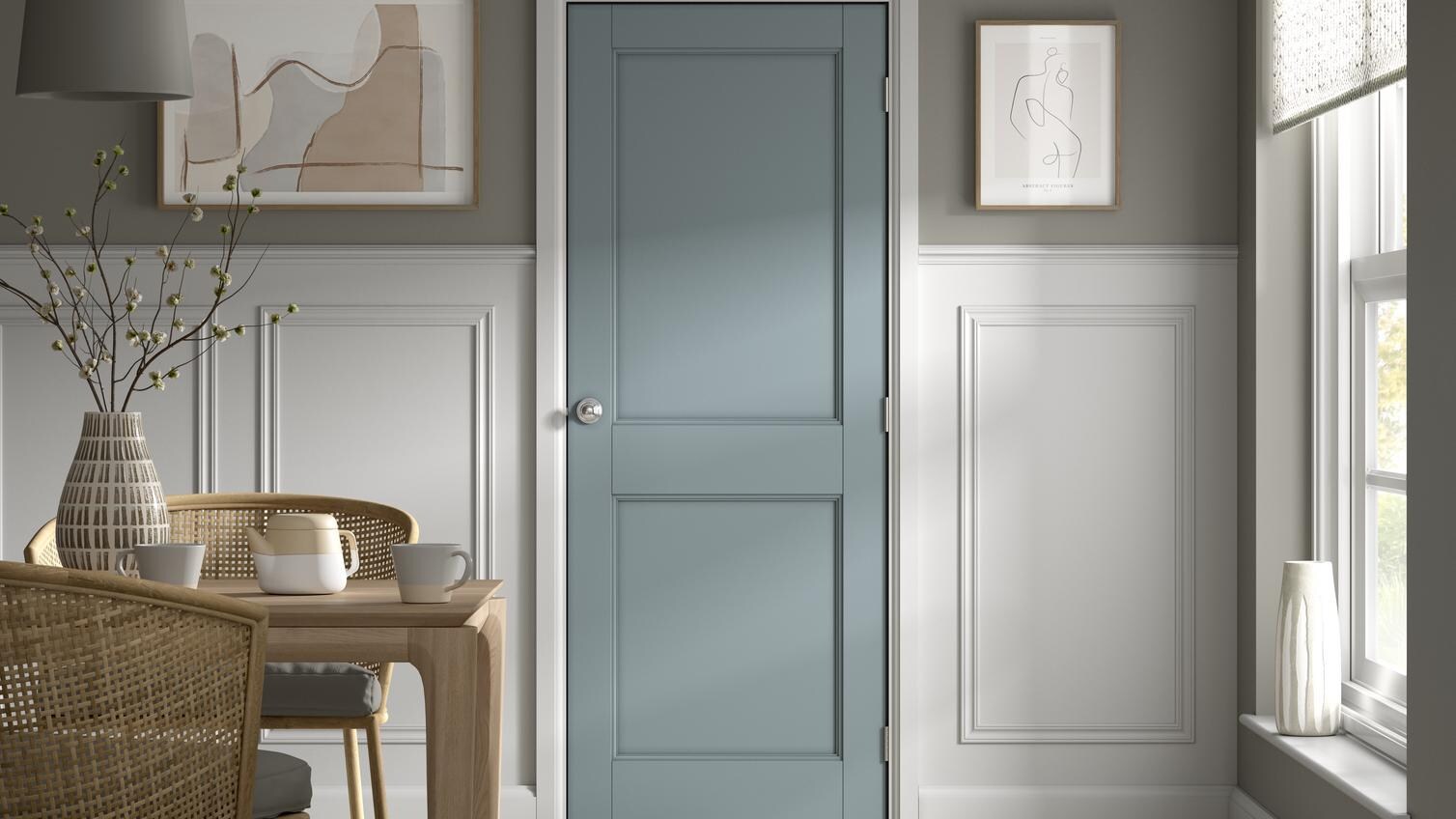 Howdens Elmbridge White Primed 2 Panel Door