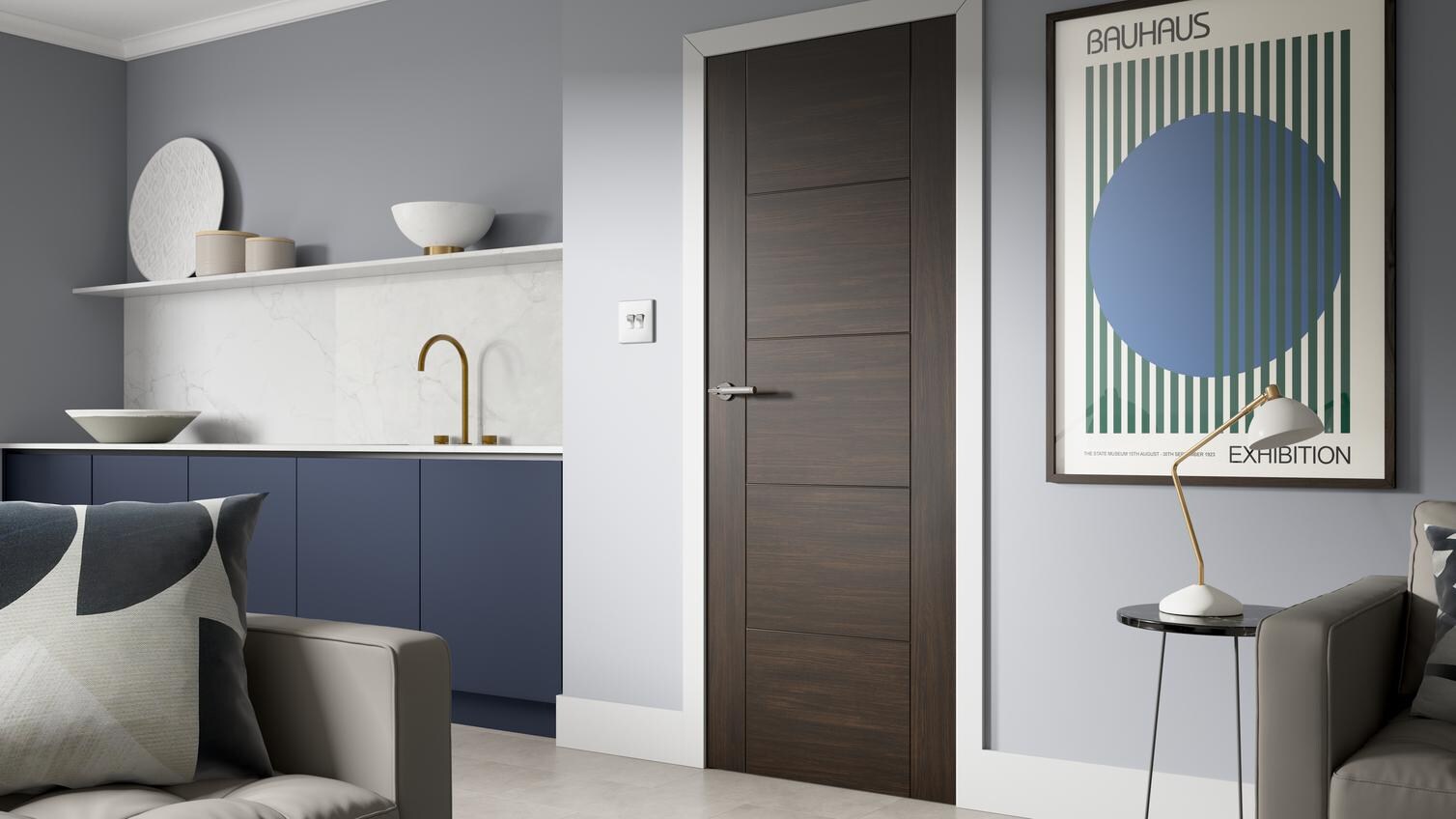 2ft6 Daytona Walnut Laminate Door