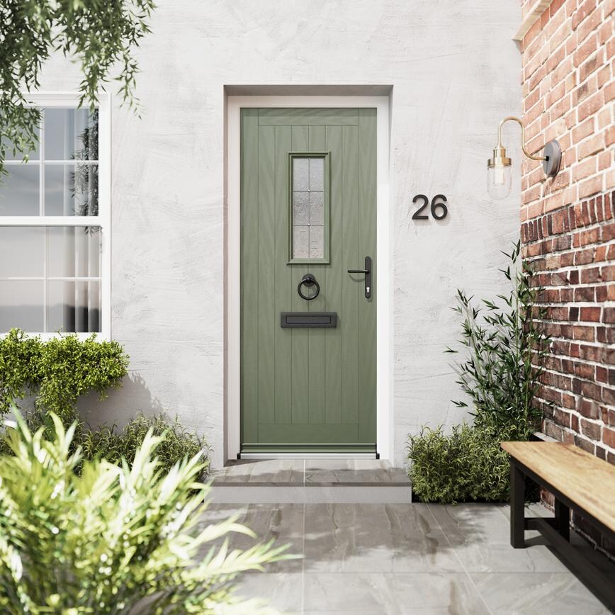 Kingston Sage Green 920 Left Hand Composite Door Cameo