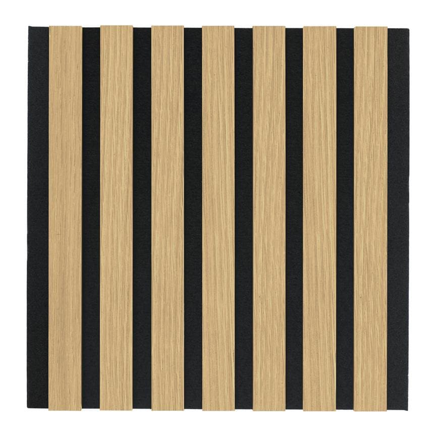 Howdens 2.4m x 600mm Clear Oak Veneered MDF Acoustic Slatted Wall Panelling