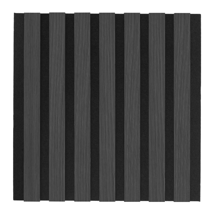 Howdens 2.4m x 600mm Hockley Charcoal Veneered MDF Acoustic Slatted Wall Panelling