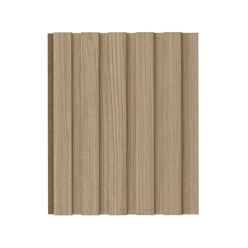 Howdens 2.6m x 167mm Light Oak Wrapped MDF Reeded Wall Panelling Pack of 6