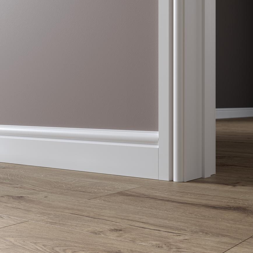 Howdens 4.2m x 120mm Torus White Primed MDF Skirting Board