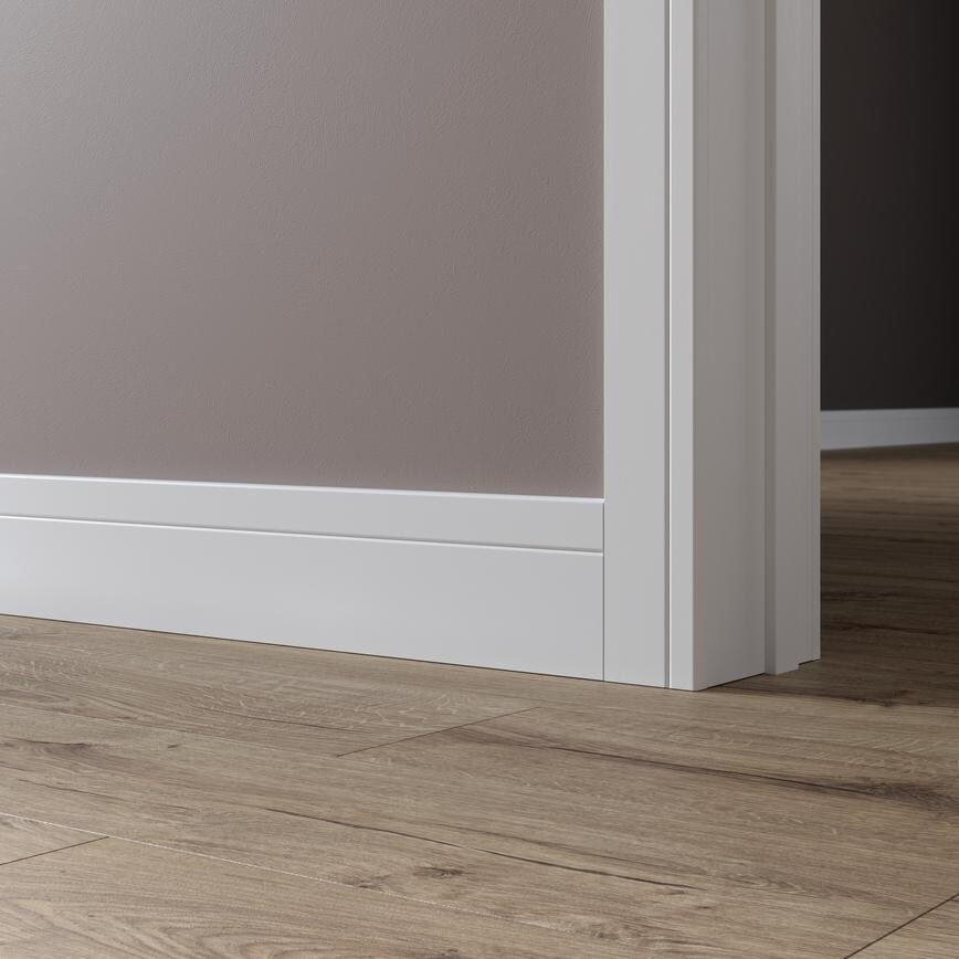 Howdens 4.2m x 120mm Burford White Primed MDF Skirting Board
