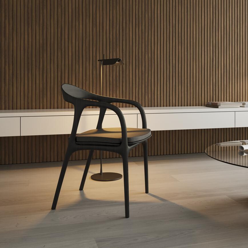 Dark Oak Reeded Wall Paneling