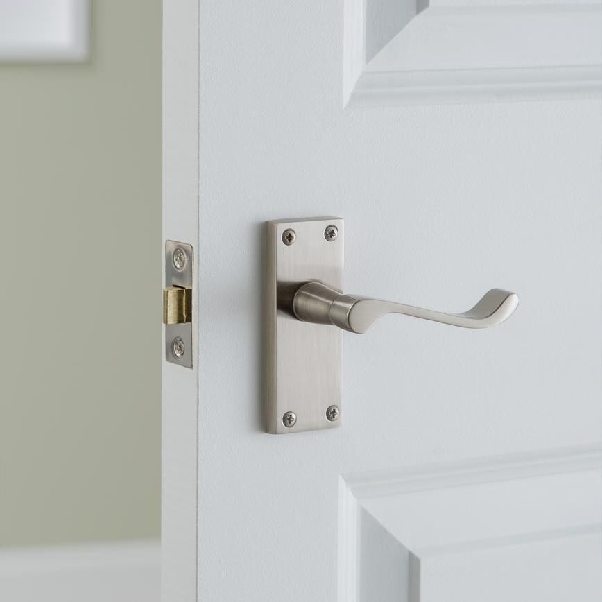 Victorian Scroll Satin Nickel Latch Pack Handle