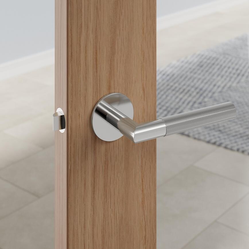 Jigtech Modell Polished Stainless Steel Quick Fit Lever on Rose Door Handle Pack