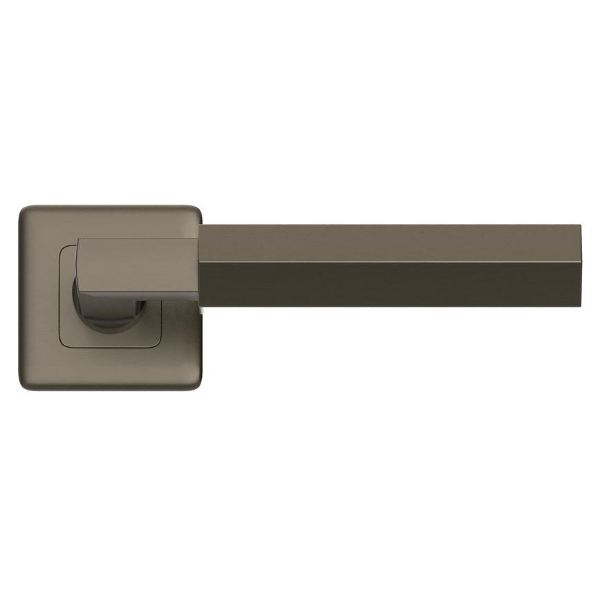 Fuller and Forge Tanaro Satin Bronze Hexagonal Lever on Rose Door Handle Pair