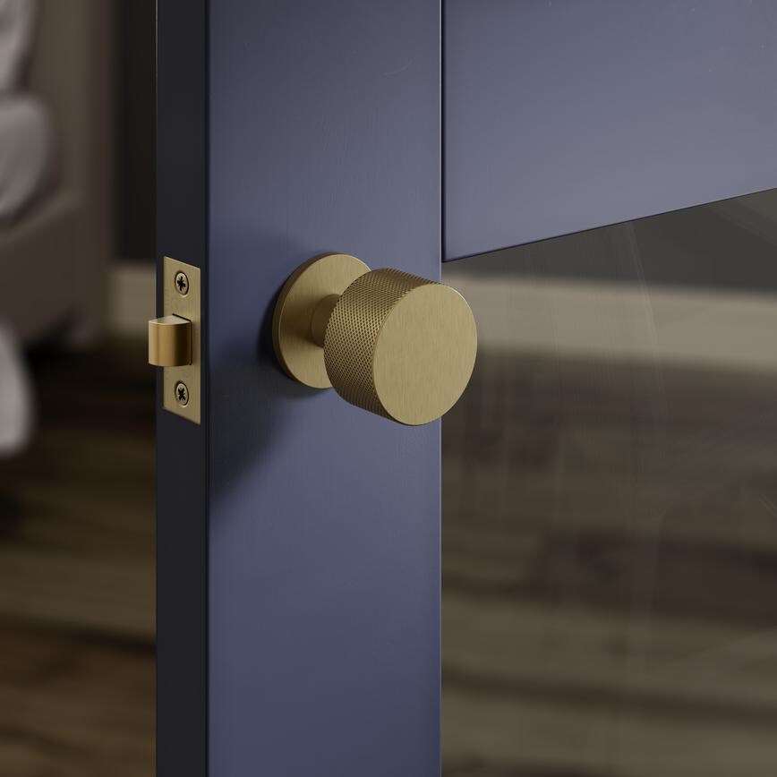 Iseo Knurled Knob On Slim Rose Anthracite Brass Situational