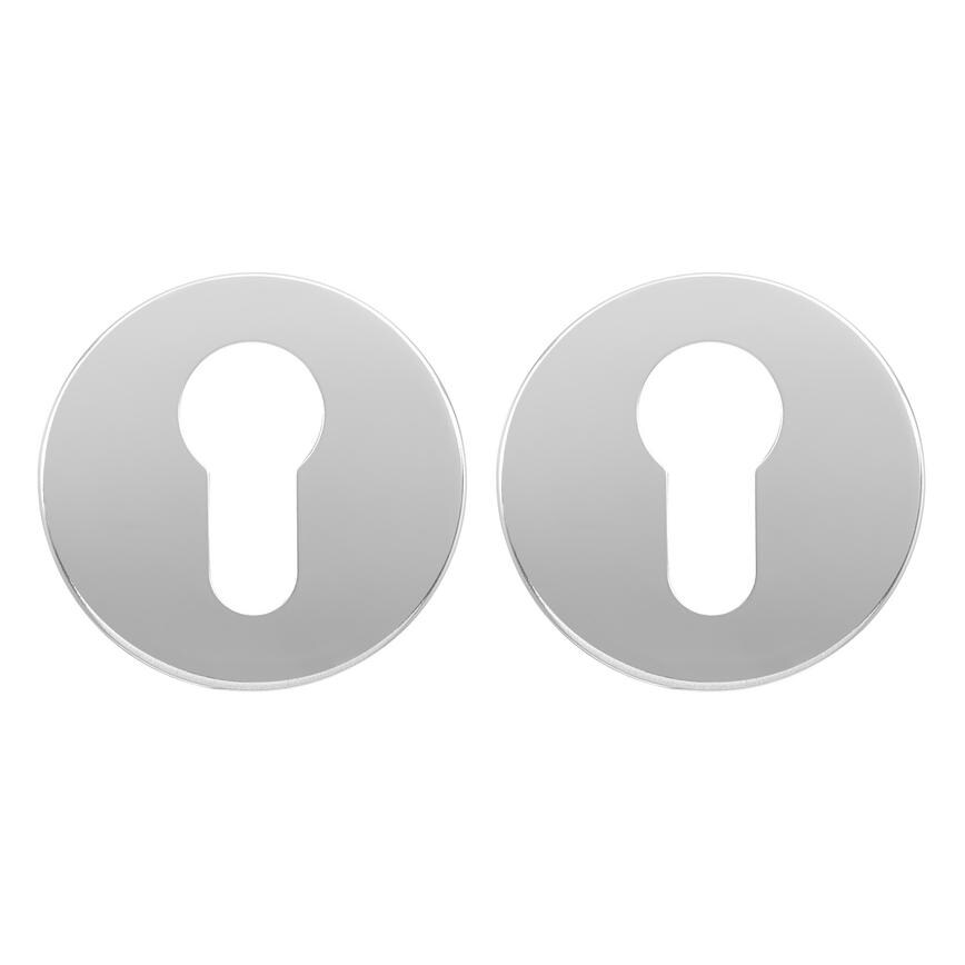 Polished Stainless Steel 50mm Round Euro Escutcheon Pair