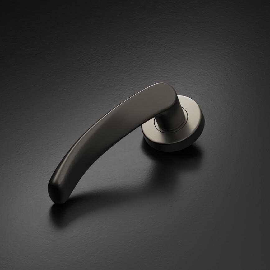 Fuller and Forge Garda Satin Bronze Lever on Rose Door Handle Pair