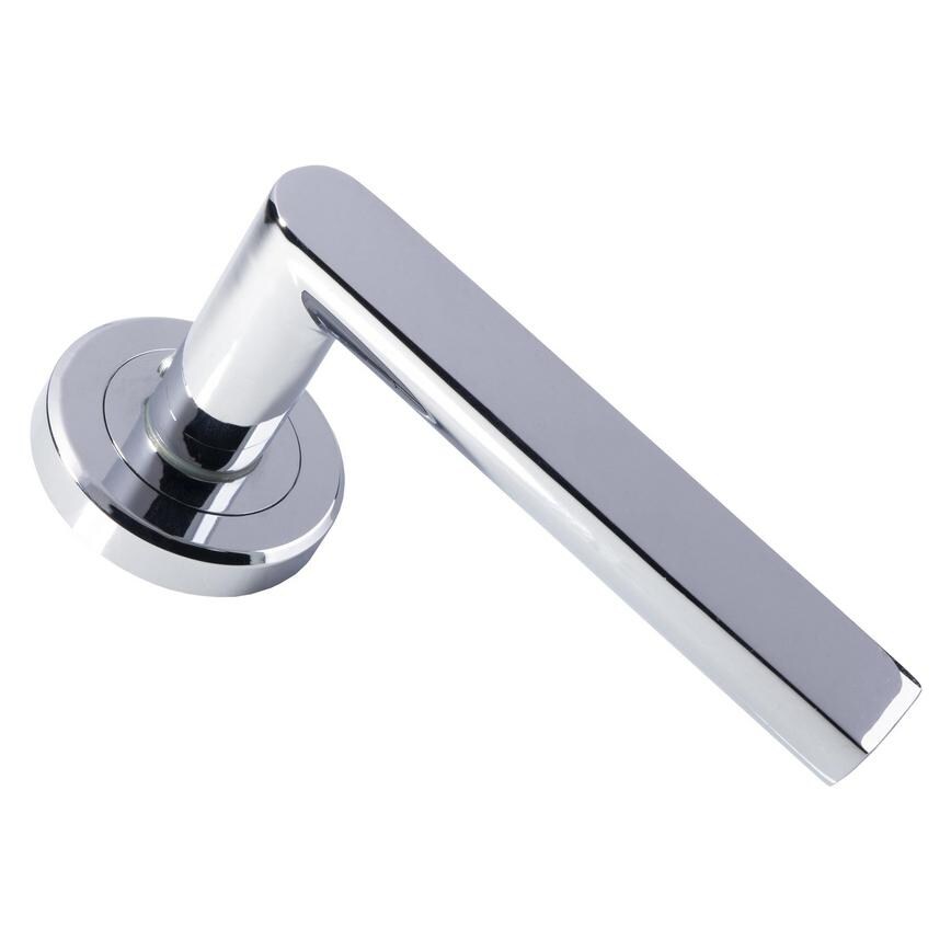 Carlisle Brass Serozzetta Edge Polished Chrome Fire Rated Lever on Rose Pair