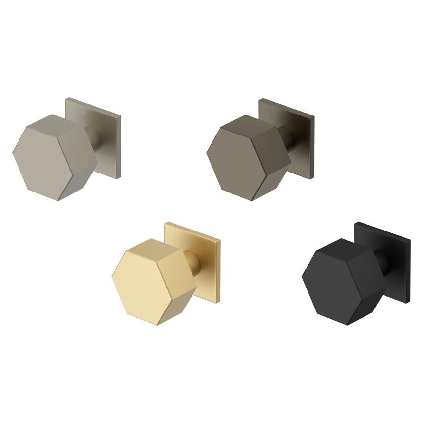 Fuller & Forge Tanaro Hexagonal Knob on Slim Rose