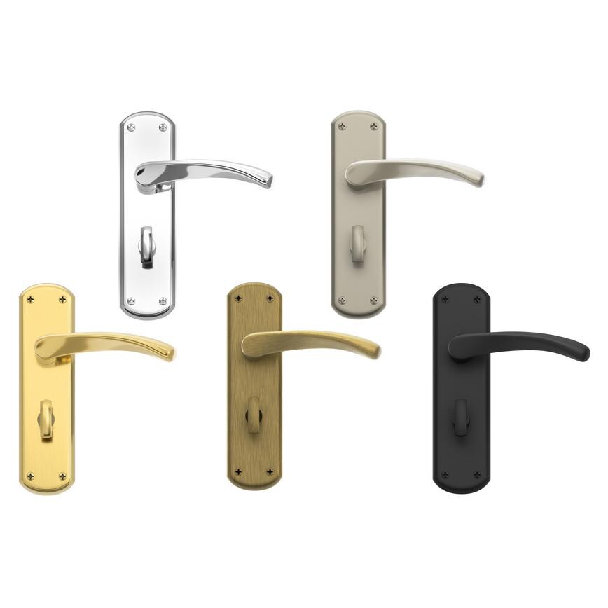 Garda Lever on Backplate Bathroom Door Handles