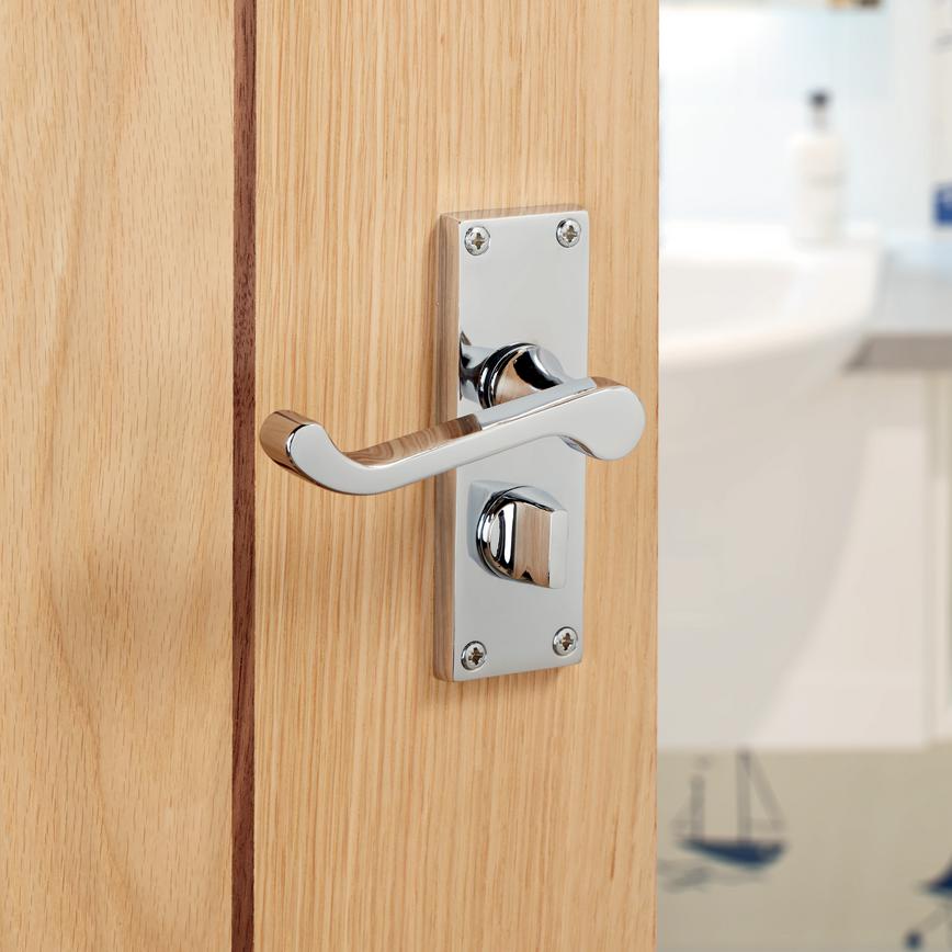 Victorian Scroll Chrome Privacy Handle