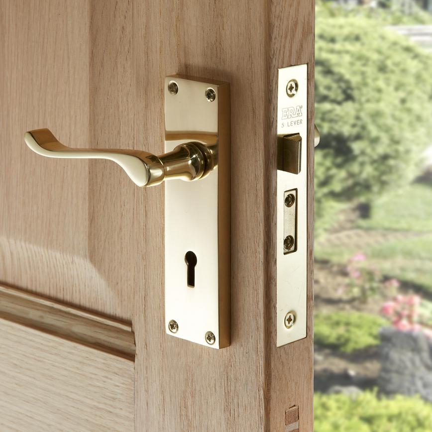 Victorian Scroll Brass Lock Handle