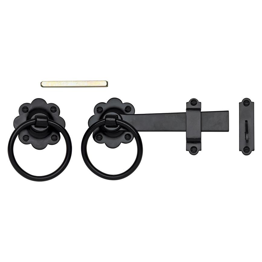 Black Japanned Ring Gate Latch