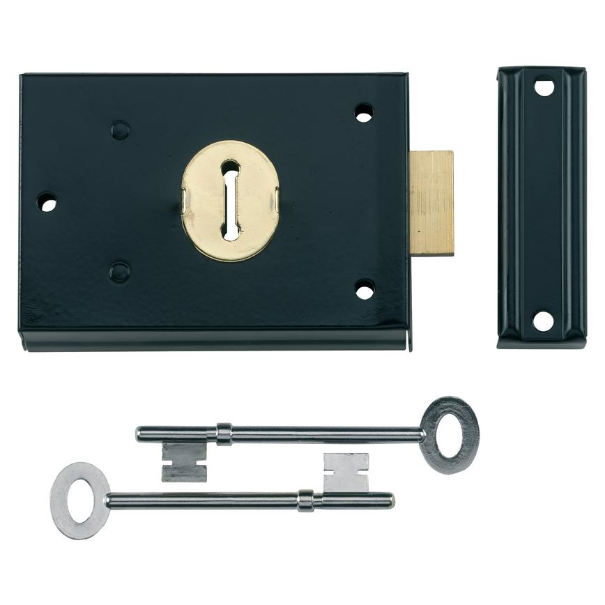 Deadlock 4" Black Rim Lock