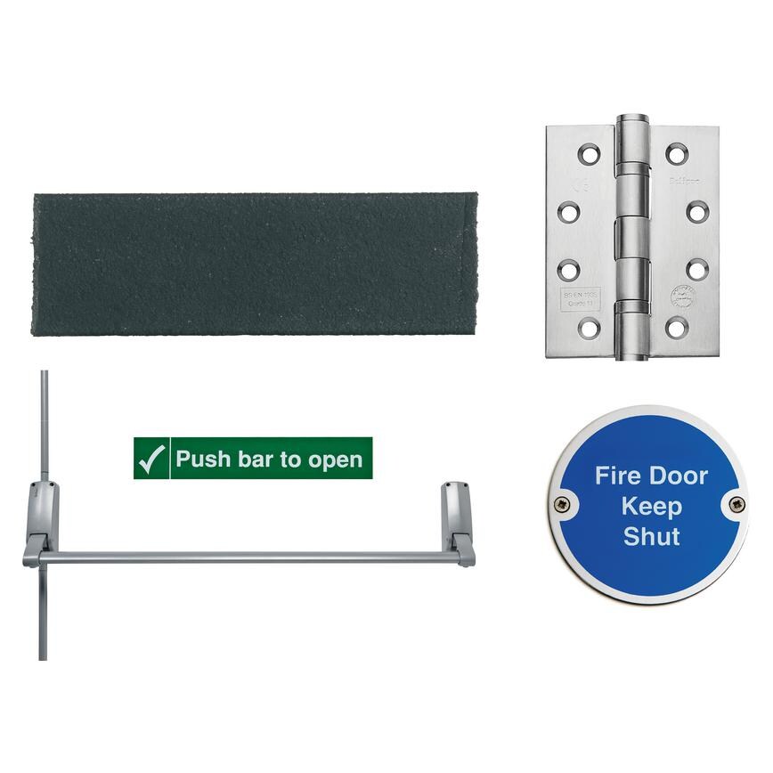Satin Fire-rated Double-rebated Panic Pack