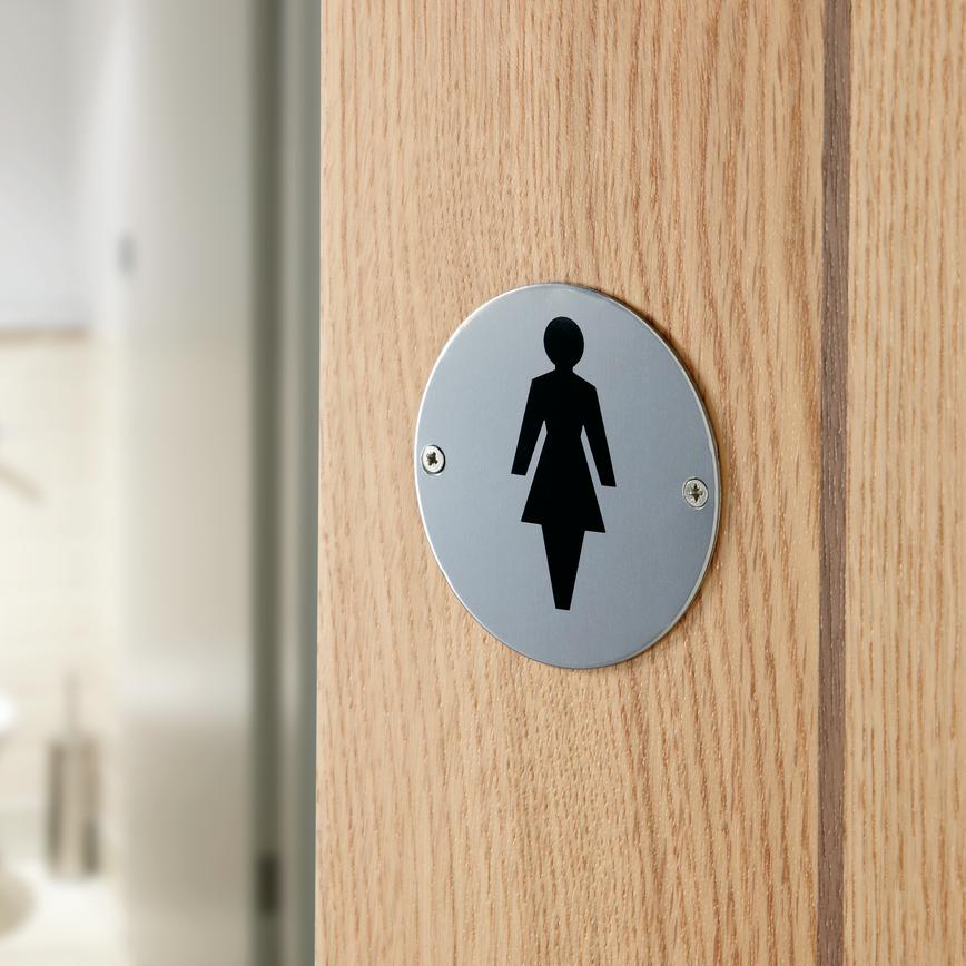 Ladies Polished Stainless Steel Door Sign