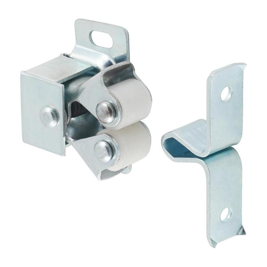 TIMCO Bright Silver 28mm x 32mm Double Roller Cupboard Catch Pack of 10