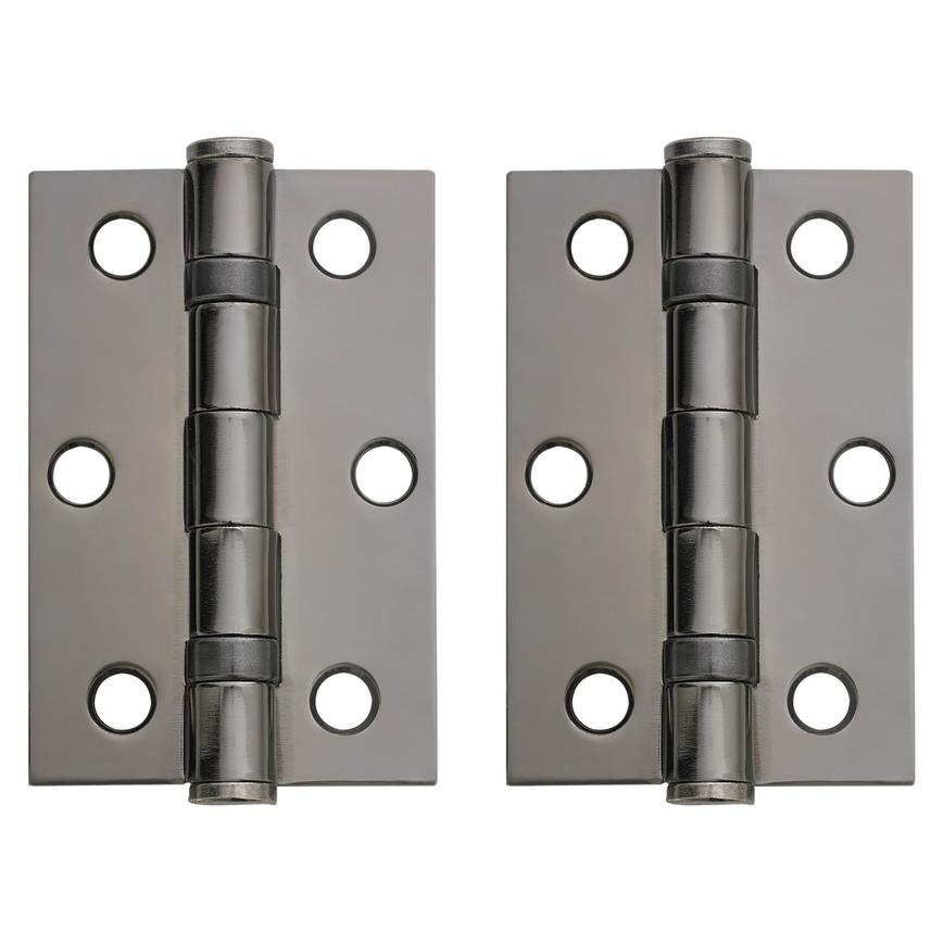 Polished Black Nickel 76mm x 50mm Light Duty Ball Bearing Butt Hinge