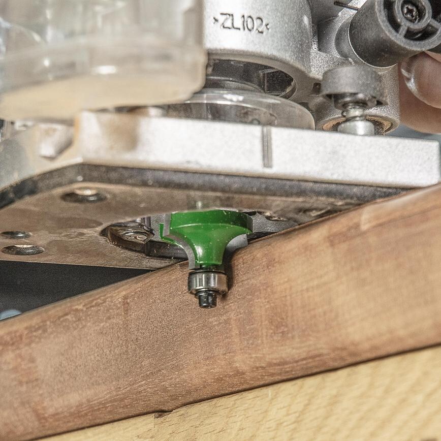 Trend 1/4 6.3x12.7mm Guided Ovolo Cutter in use