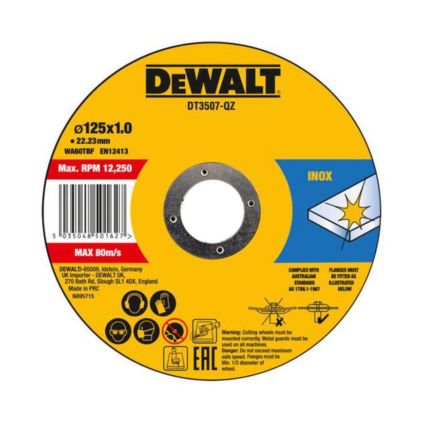 DeWalt 125mm Stainless Steel Cutting Disc Pack of 10