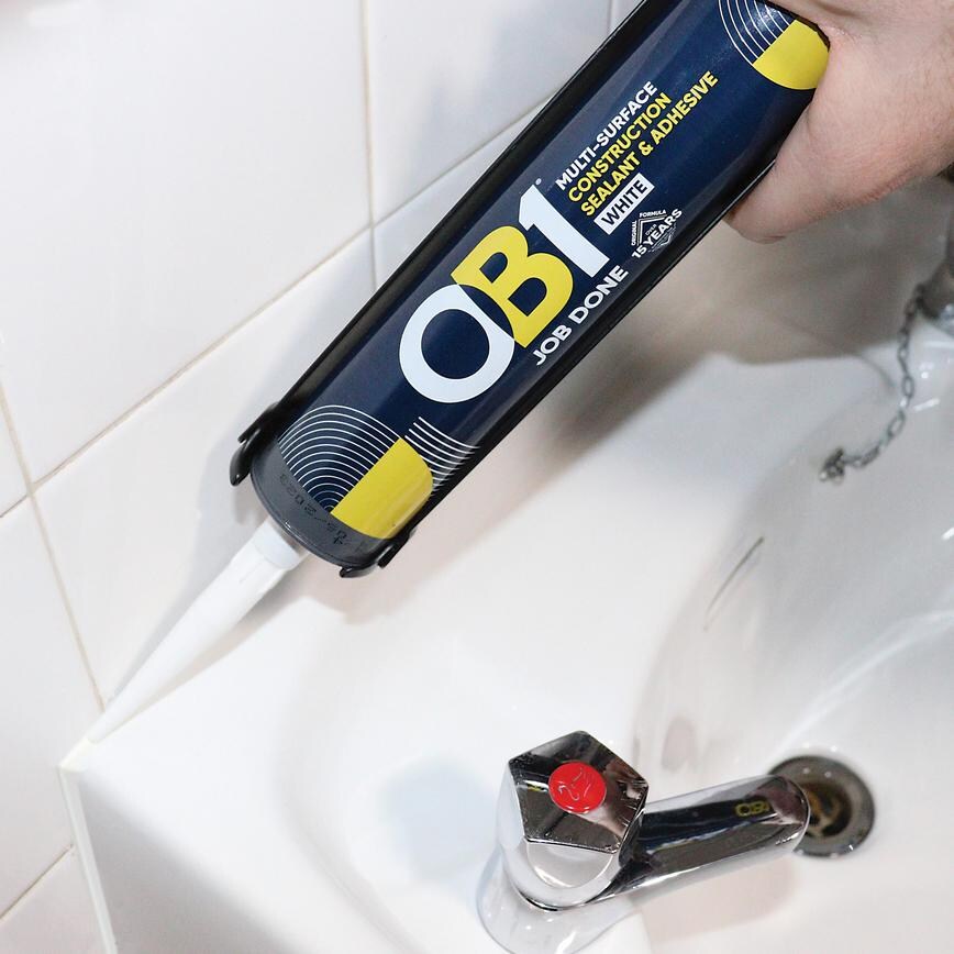 OB1 Multi-Surface Construction 290ml White Adhesive and Sealant Pack of 12