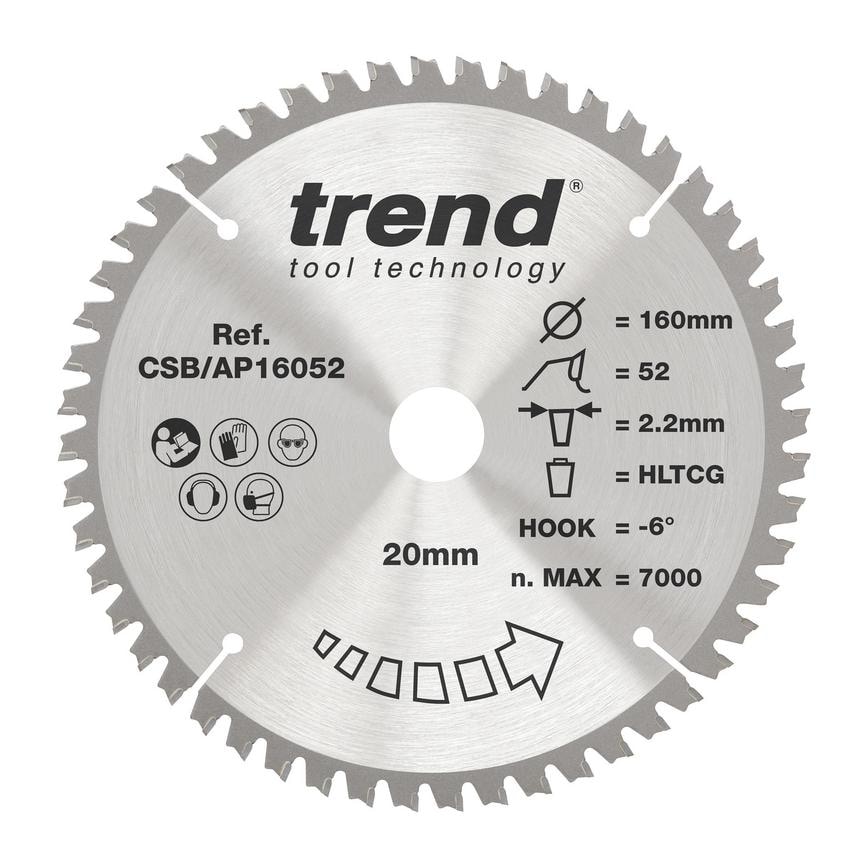 TLS0740 Trend 160mm x 20mm 52T Multi Material Circular Saw Blade 