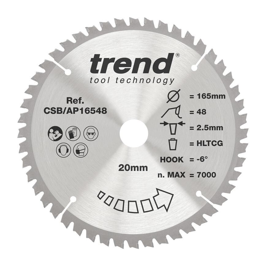 TLS0741 Trend 165mm x 20mm 48T Multi Material Circular Saw Blade 