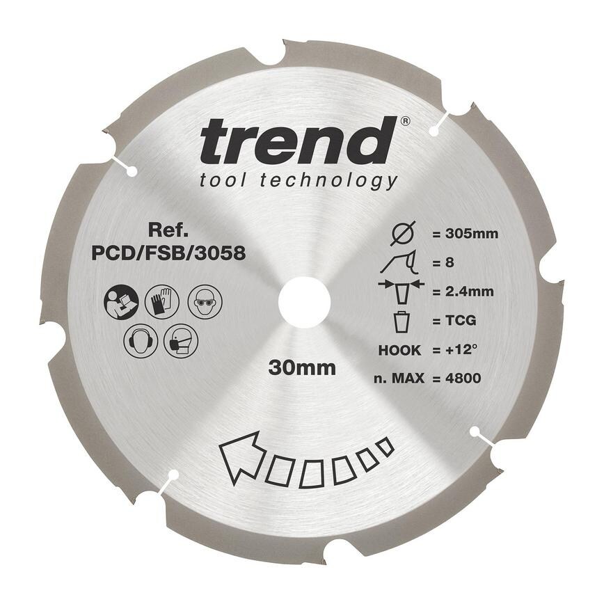 TLS0749 Trend 305mm x 30mm 8T Multi Material Circular Saw Blade 